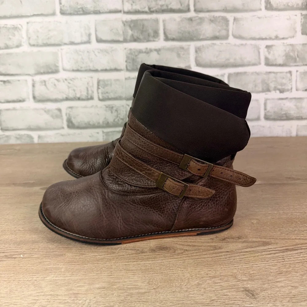 Lisbeth Joe Boulder Ankle Boot Buckle Straps Brown Womens 7